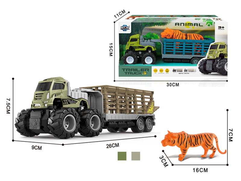 4Wd Friction Alloy Trailer With Tiger