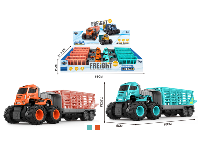 6Pcs 4Wd Friction Alloy Carriage Rail Car