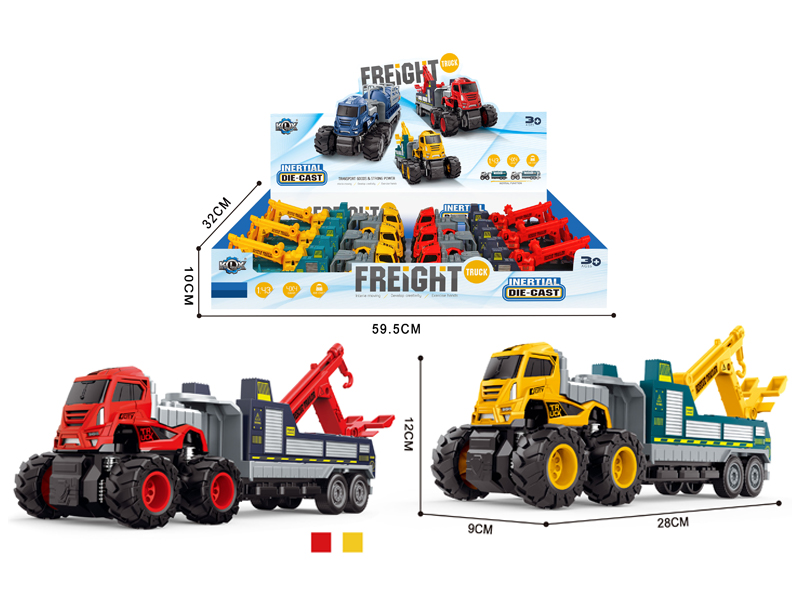 6Pcs 4Wd Friction Alloy Rescue Trailer