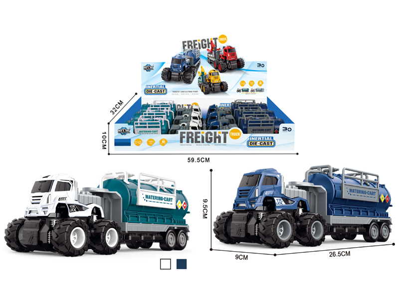 6Pcs 4Wd Friction Alloy Fuel Tank Car