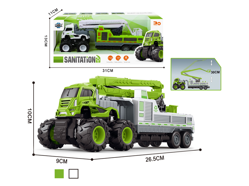 4Wd Friction Alloy Elevatable Sanitation Trailer