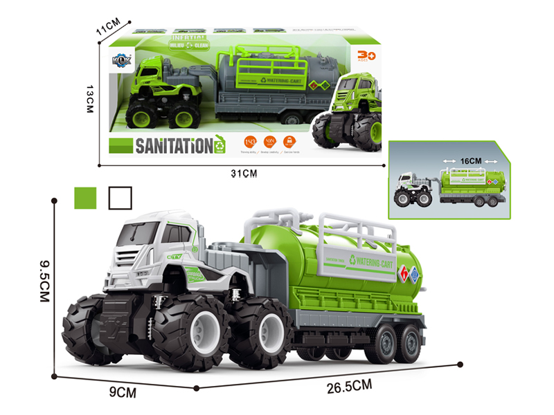4Wd Friction Alloy Water Tank Sanitation Trailer