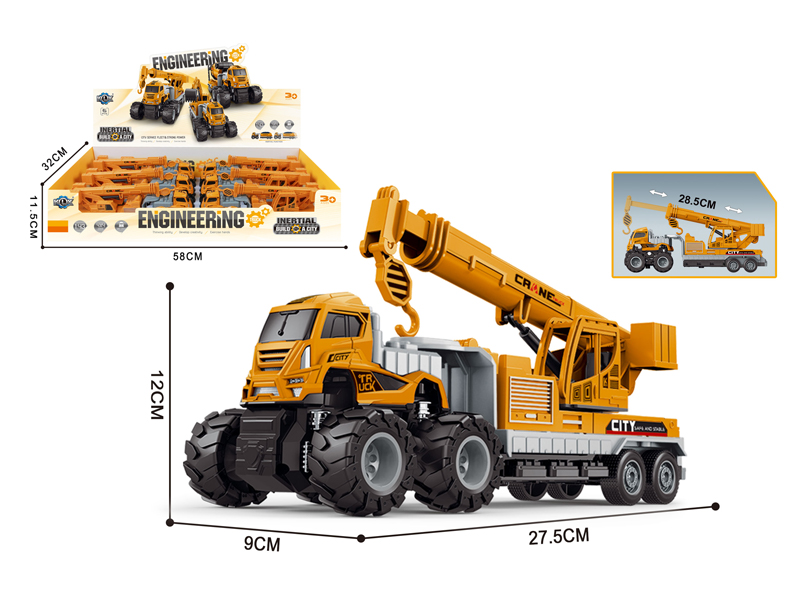 6Pcs 4Wd Friction Alloy Crane