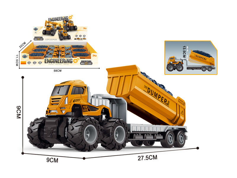 6Pcs 4Wd Friction Alloy Carrier Vehicle