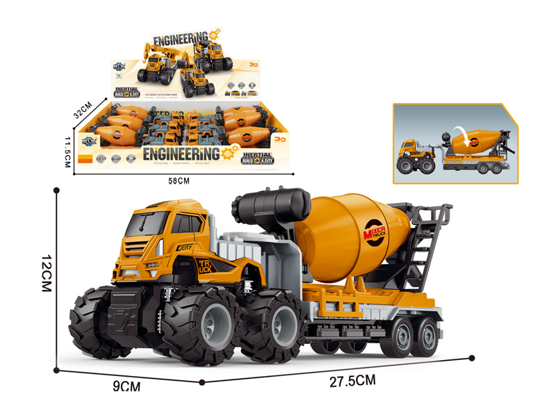 6Pcs 4Wd Friction Alloy Mixer