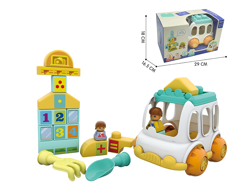 Soft Plastic Building Blocks Bus(18PCS)