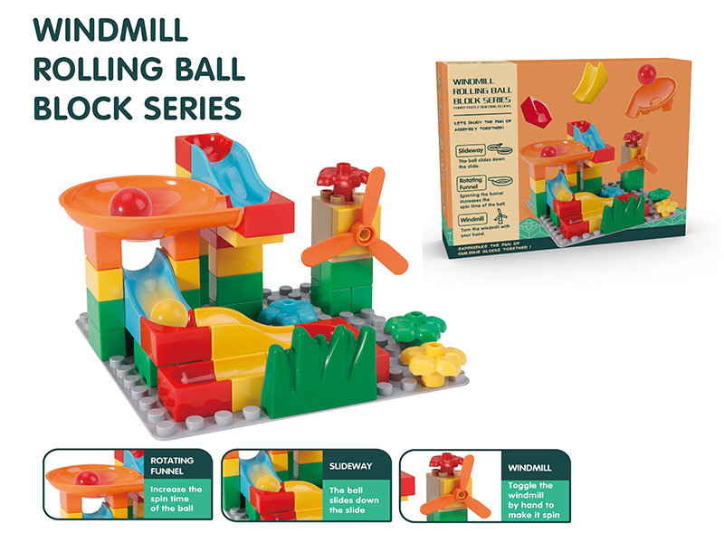Windmill Rolling Ball Building Blocks 46PCS