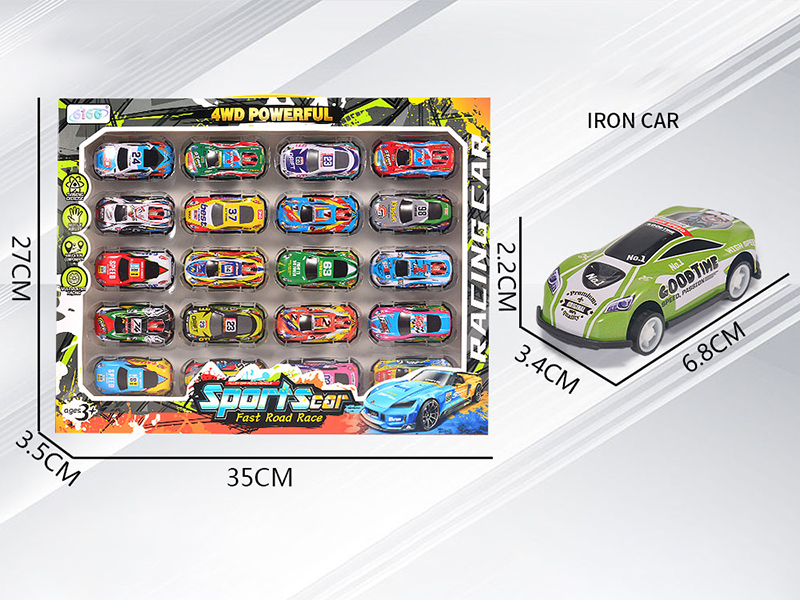 Slide Alloy Iron Cars 20pcs(Sports Car,Racing Car)