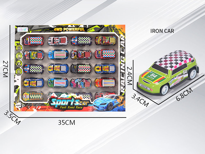 Slide Alloy Iron Cars 20pcs(Pickup ,0ff-Road Vehicles)