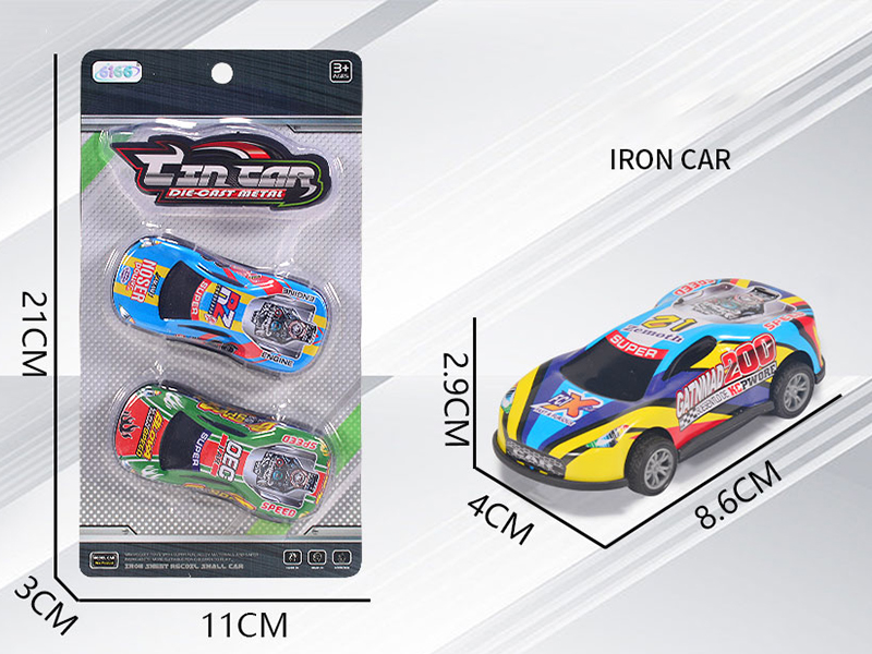 Pull Back Alloy Iron Sports Cars 2pcs 8.6cm