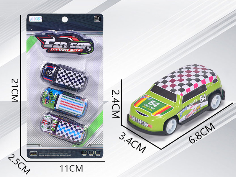 Slide Alloy Iron Cars 3pcs(Cross Country Car)