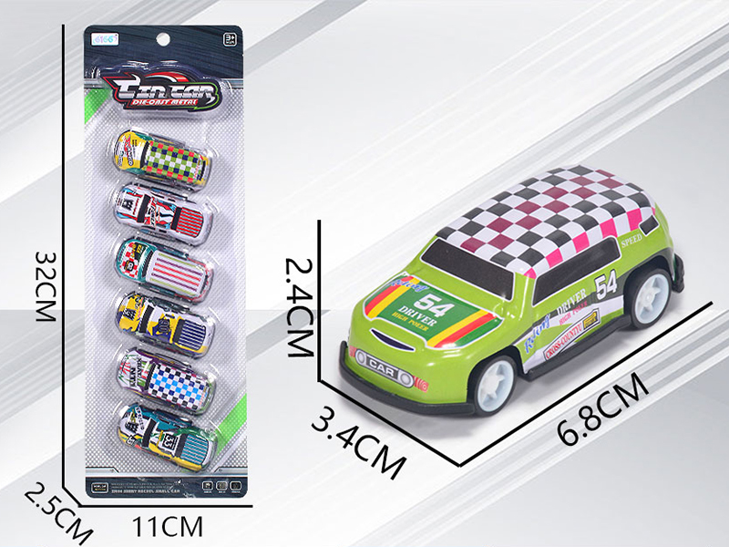 Alloy Iron Pull Back Cars 6pcs(Cross Country Car,Pickup Truck)