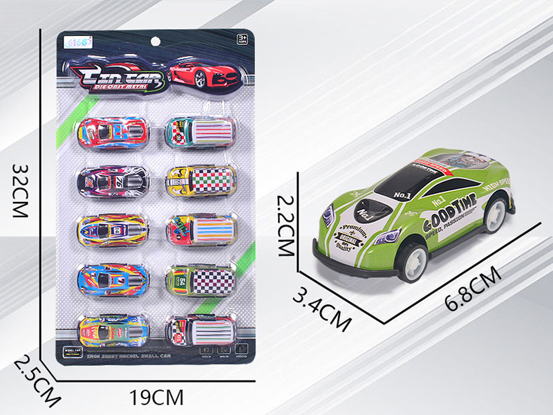 Alloy Iron Pull Back Cars 10pcs(Sports Car,Cross Country Car)