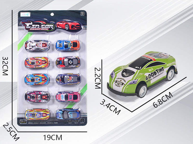 Alloy Iron Slide Cars 10pcs(Sports Car,Race Car)