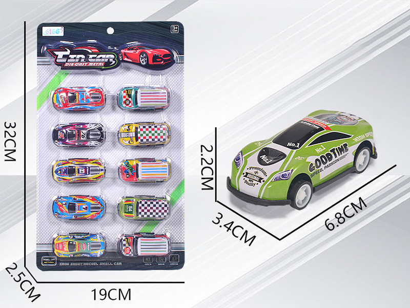 Alloy Iron Slide Cars 10pcs(Sports Car,SUV)