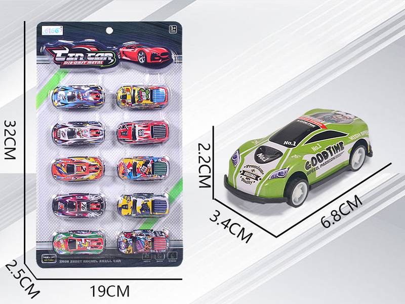 Alloy Iron Slide Cars 10pcs(Sports Car,Pickup Truck)