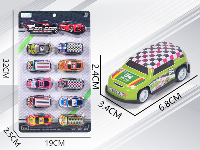 Alloy Iron Slide Cars 10pcs(SUV,Race Car)