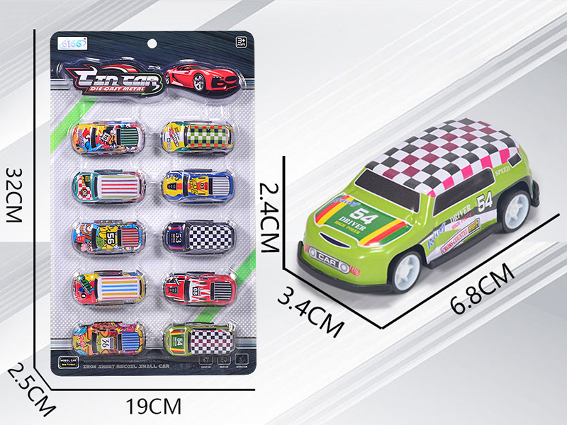 Alloy Iron Slide Cars 10pcs(SUV,Pickup Truck)