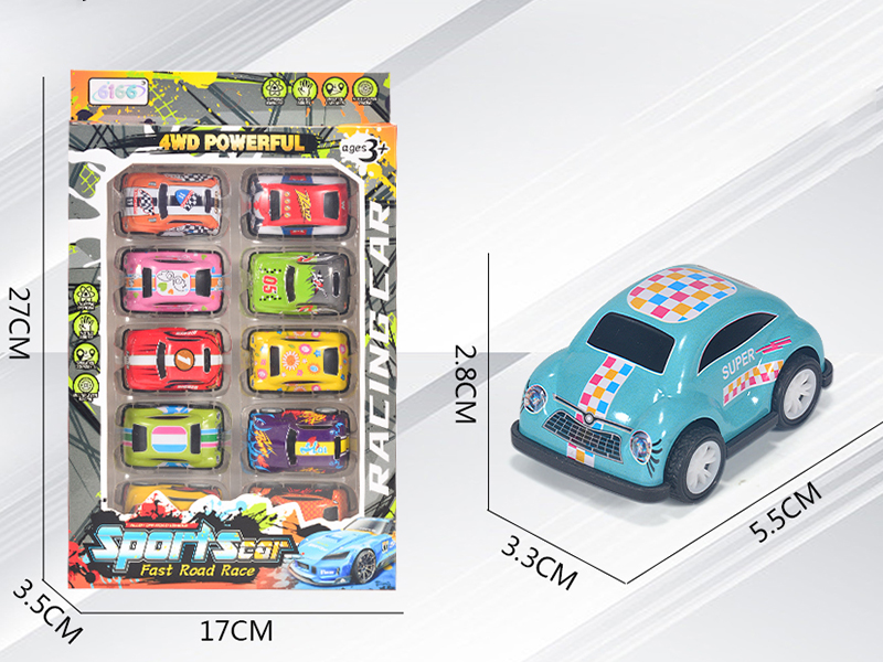 Pull Back Alloy Iron Cars 10pcs(Beatles,Jeep)