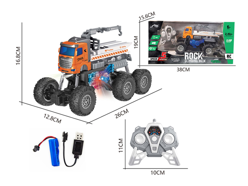 1:18 R/C 2.4G 5Ch Six-Wheel Rescue Flat Climbing Car With Light