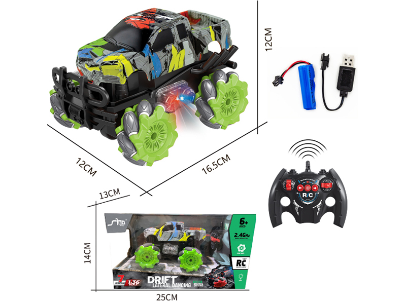 1:36 R/C 4Wd Stunt Off-Road Pickup With Light
