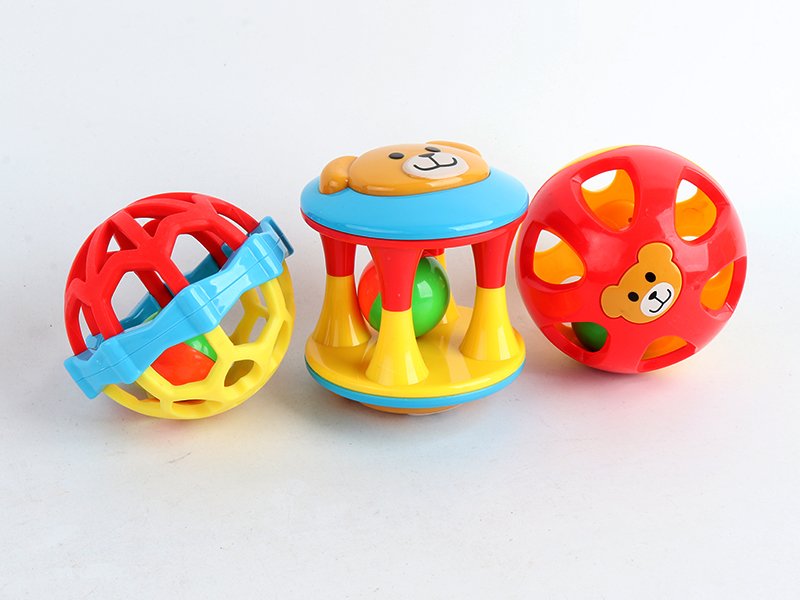 Double-Headed Bear+Double Soft Rubber Ball+Double Color Ball Bell