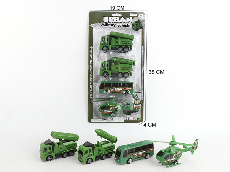 Pull Back Military Truck 4pcs
