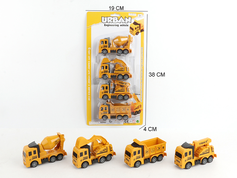 Pull Back Engineering Truck 4pcs