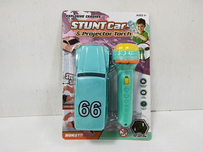 Pull Back Burst Car+Projection Flashlight