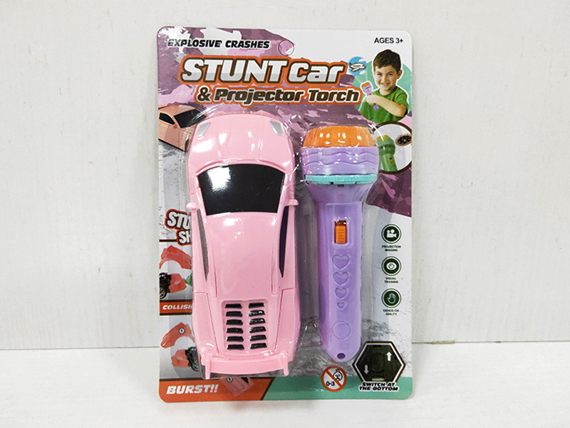 Pull Back Burst Car+Projection Flashlight