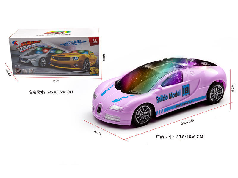 1:18 B/O Go And Bump Bugatti Race Car With 3D Lights And Music