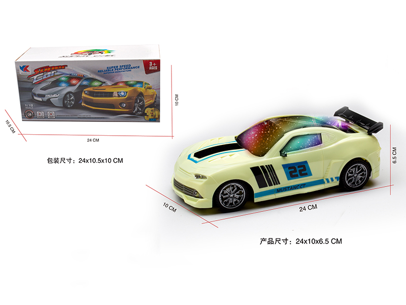 1:18 B/O Go And Bump Bumblebee Race Car With 3D Lights And Music