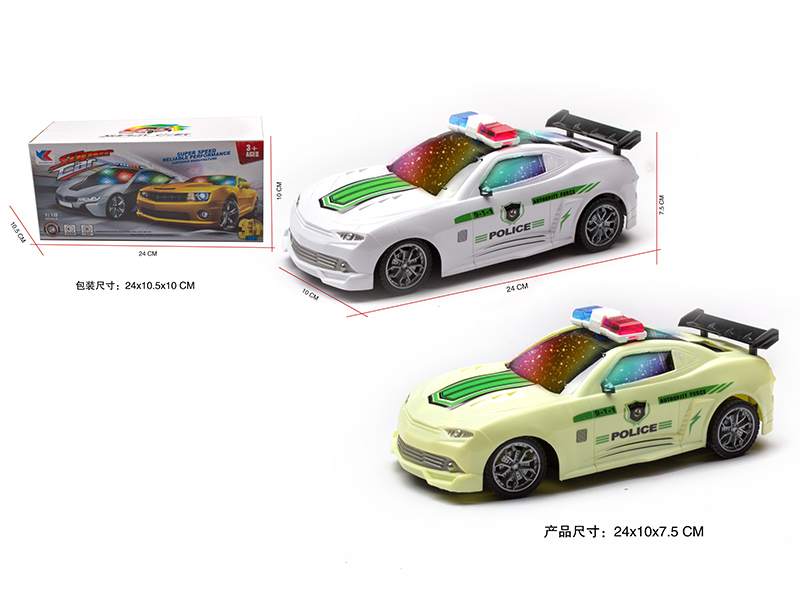 1:18 B/O Go And Bump Bumblebee Police Car With 3D Lights And Music