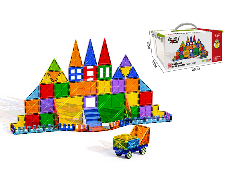 Magnetic Tiles Blocks Castle Set 63pcs