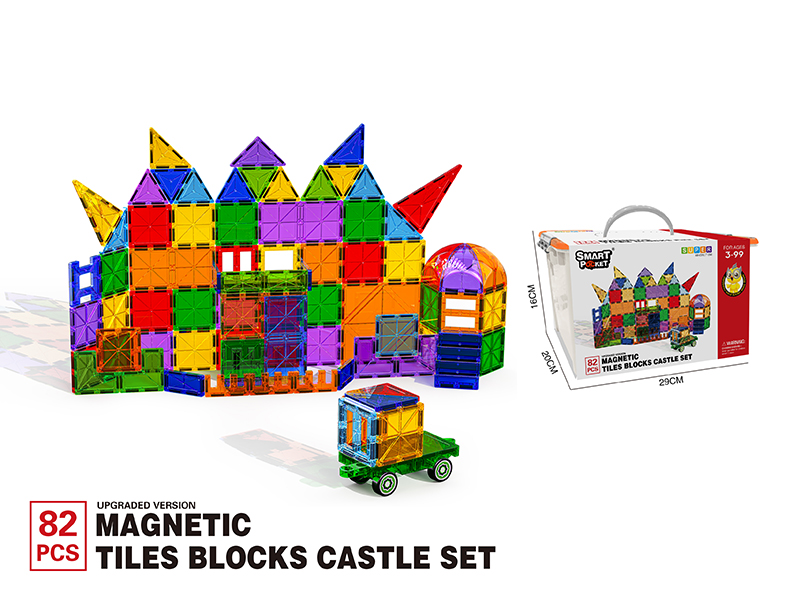 Magnetic Tiles Blocks Castle Set 82pcs