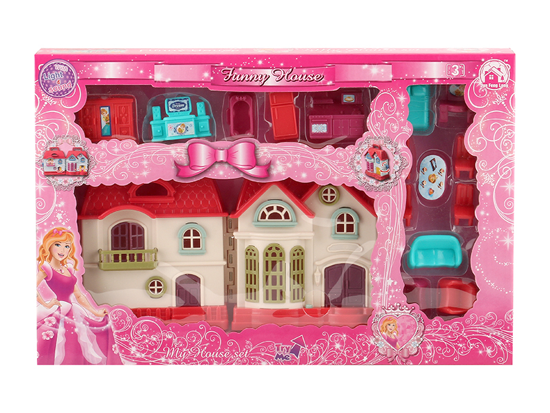 Mini Villa With Colorful Lights And Music + Furniture