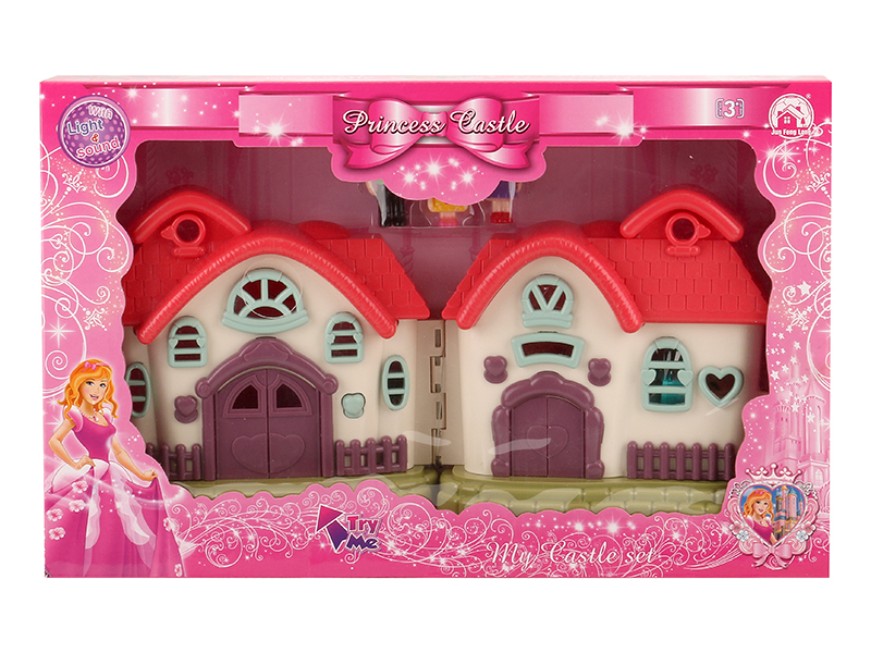 Villa With Colorful Lights And Music +  Furniture,Doll