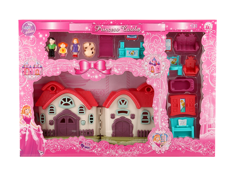 Villa With Colorful Lights And Music +  Furniture,Doll