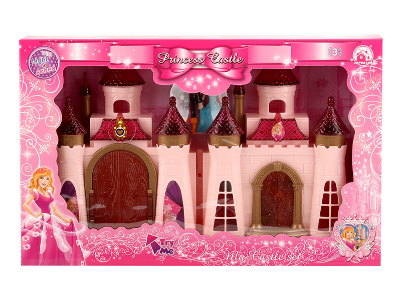 Castle With Colorful Lights And Music + Furniture,Princess,Prince,Horse