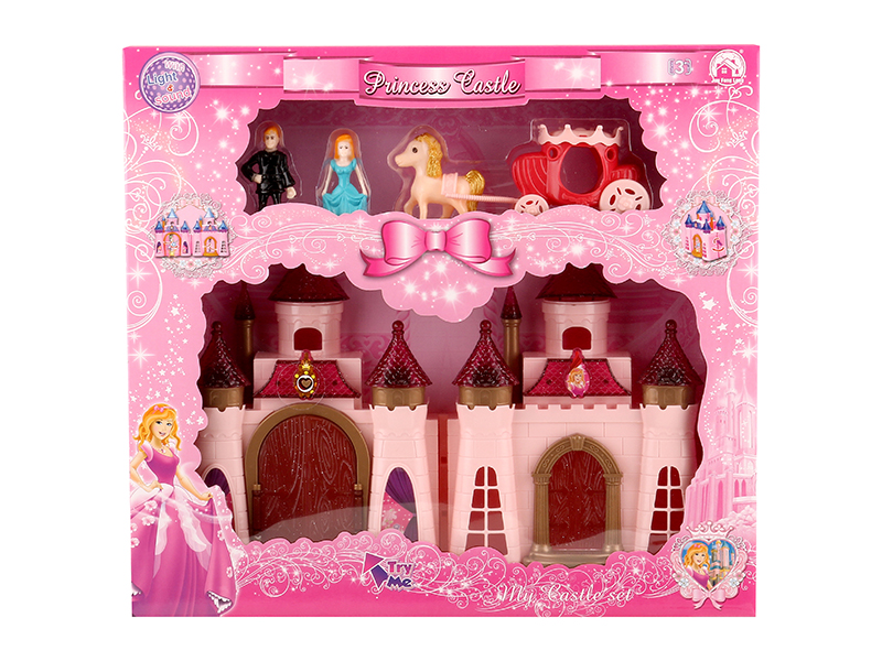 Castle With Colorful Lights And Music + Princess,Prince,Carriage