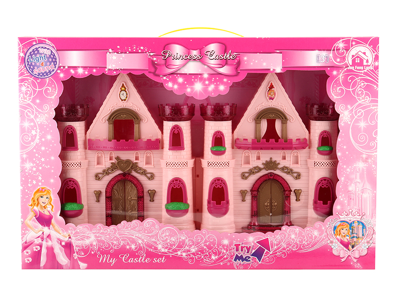 Castle With Flash Colorful Lights And Music