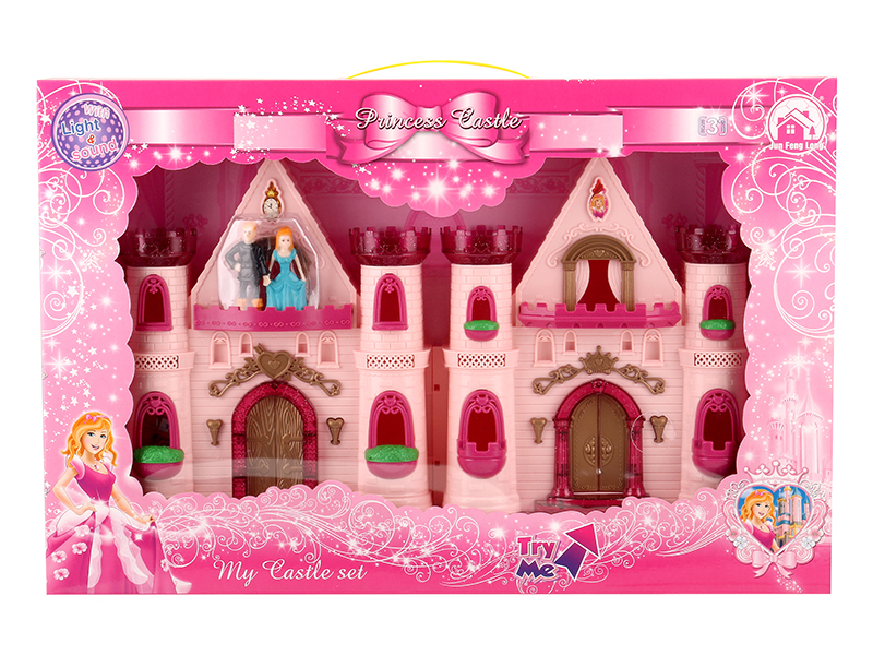Castle With Flash Colorful Lights And Music +  Furniture,Princess,Prince,Horse