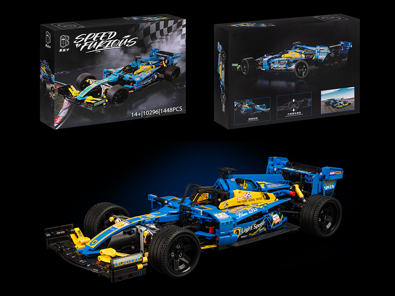 Blue Ferrari F1 Racing Car  Building Blocks