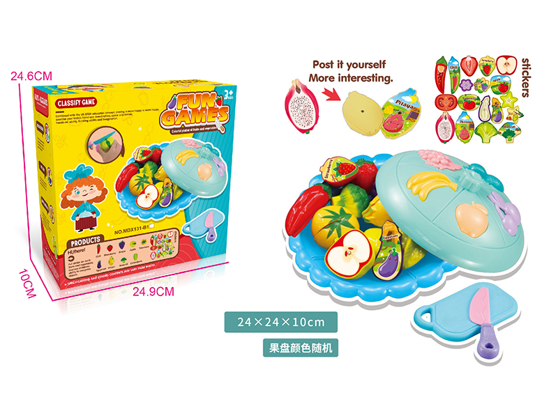 Colorful Fruit And Vegetable Platter Science Education Toy Set 13PCS