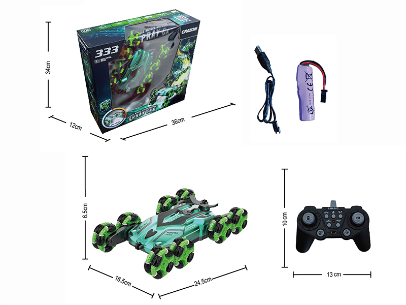 2.4G Remote Control Eight Wheel Stunt Spray Drift Car