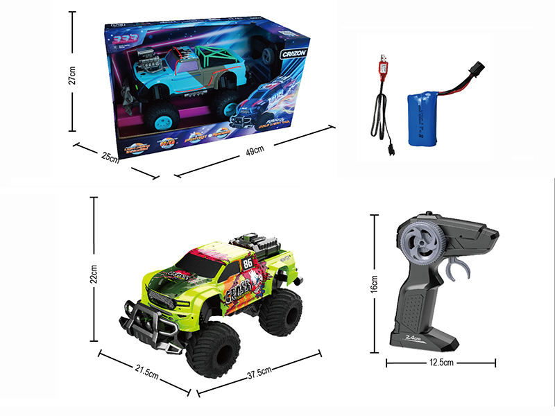 1:14 Remote Control Big Wheel Cross-Country Cold Light Car