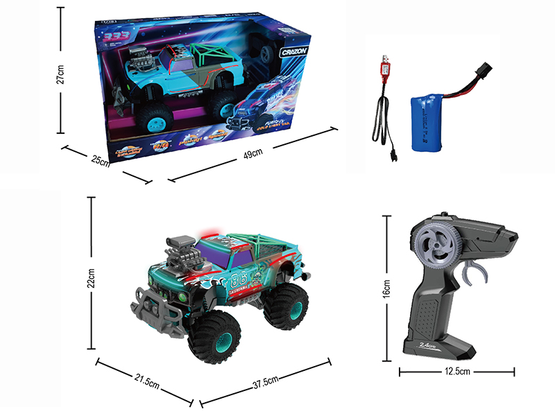 1:14 Remote Control Big Wheel Cross-Country Cold Light Car