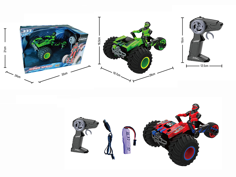 2.4G Remote Control Transformation Stunt Three-Wheeled Motorcycle