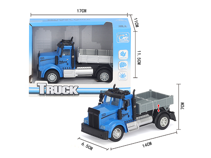 1:64 Pull Back American Transport Truck Blue