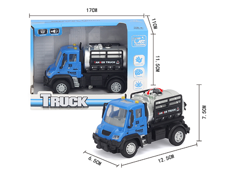 1:64 Pull Back German Tank Truck Blue